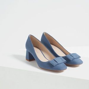 Zara Collection Suede block heels with bows